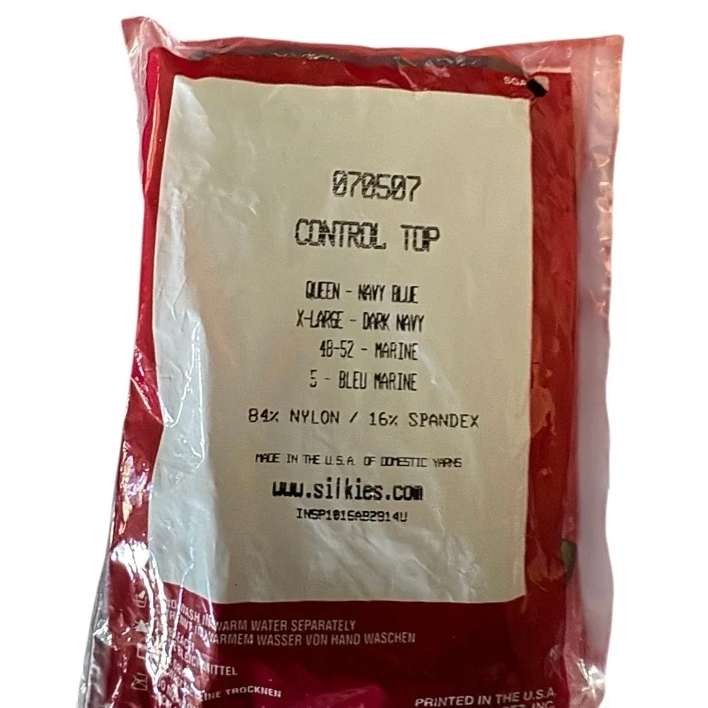 NWT‎ Silkies Control Top Pantyhose Tights Queen Three pairs Navy Blue Black